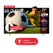 Vista frontal de TV LG 77" OLED AI B6 – El acceso perfecto al OLED OLED77B6PSA